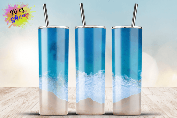 A Beach Tumbler Sublimation Design for Crafts & Graphics