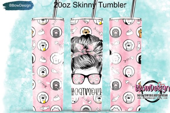 A Brand Designer's Take on the Cat Mom Messy Bun Tumbler Graphics
