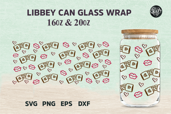 A Playful Valentine Tumbler Wrap for Creative Merchandise