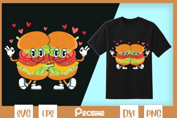 A Review of the Burger Couple Fastfood Valentine SVG for Graphics and Crafts