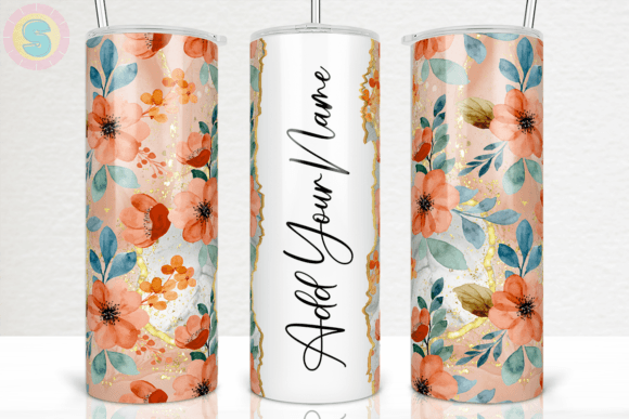 A Watercolor Floral Tumbler Wrap for Crafts and Graphics