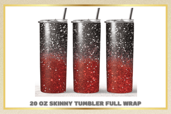 Black Red Glitter Graphics for Skinny Tumbler Print Templates