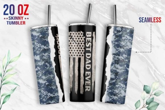 Camo Best Dad Ever Tumbler Design: A Graphic Asset Review