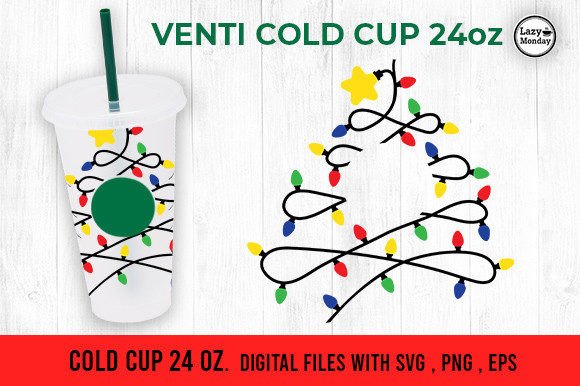 Christmas Light Tree Graphics for Crafts and Seasonal Packaging