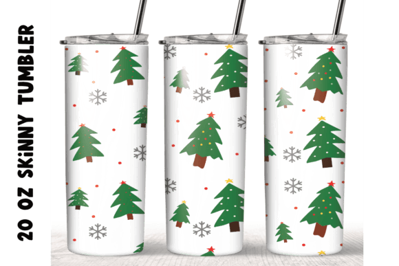 Christmas Tree Graphics for Craft Business Tumbler Packaging