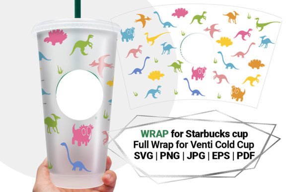 Dinosaurs Wrap for Starbucks Cups: Graphics for Crafting