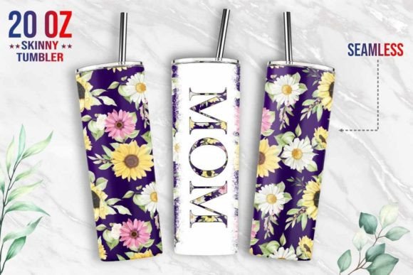 Graphic Design Review: Sunflower Mom Tumbler Wrap Print Templates