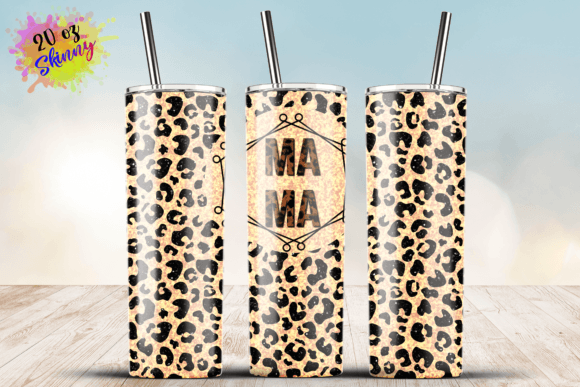 Leopard Mama Skinny Tumbler Wrap for Crafts & Graphics