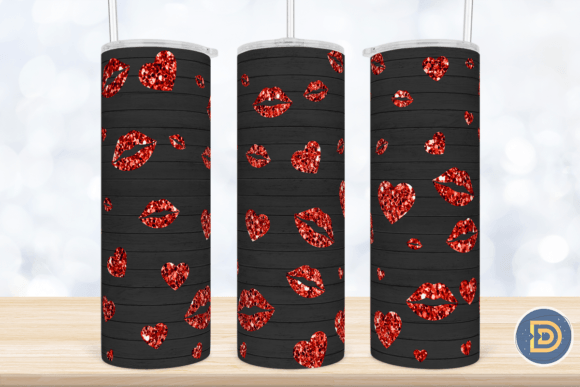 Valentine's Kiss Tumbler PNG: A Graphics Asset for Crafts & Sales