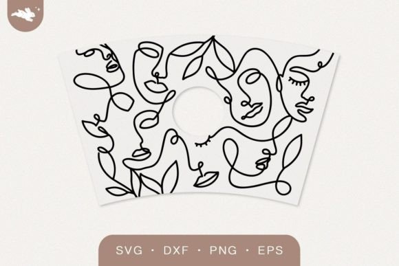 Women Faces Cup Wrap: A Graphic Asset for Crafters and Creators